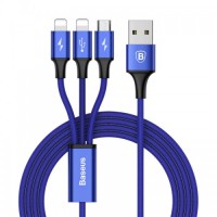 

                                    Baseus Rapid Series 3-in-1 Micro+Dual Lightning 3A Cable 1.2 Meter - Dark Blue